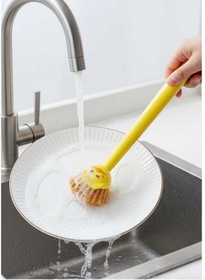 فرشاة تنظيف أطباق المطبخ بقاعدة شفط - مقبض طويل بتصميم مريح لتنظيف الأواني والمقالي والصحون والأحواض، وإزالة البقع والدهون، وتخزين منظم وسهل - Image 4